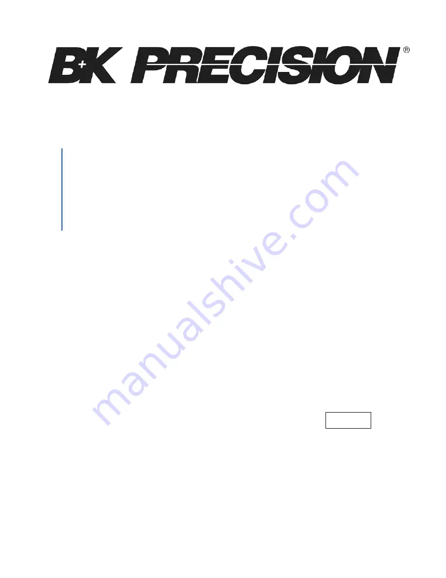 BK Precision 2530B Скачать руководство пользователя страница 1