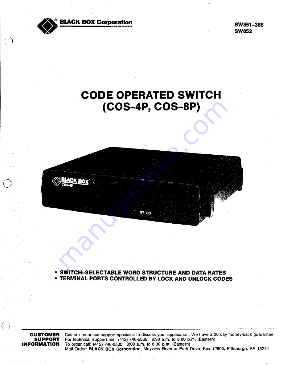 Black Box COS-4P User Manual Download Page 1