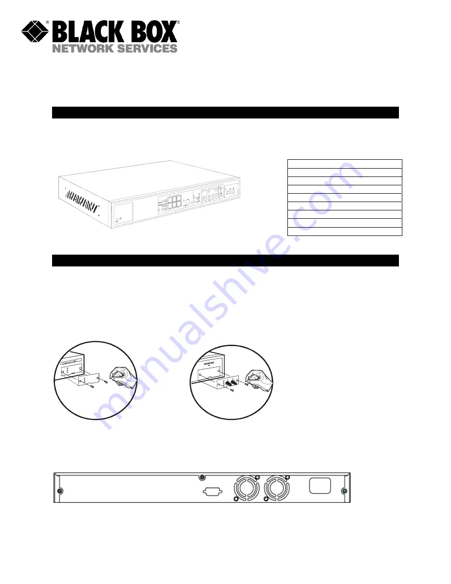 Black Box LB9213A Quick Installation Manual Download Page 1