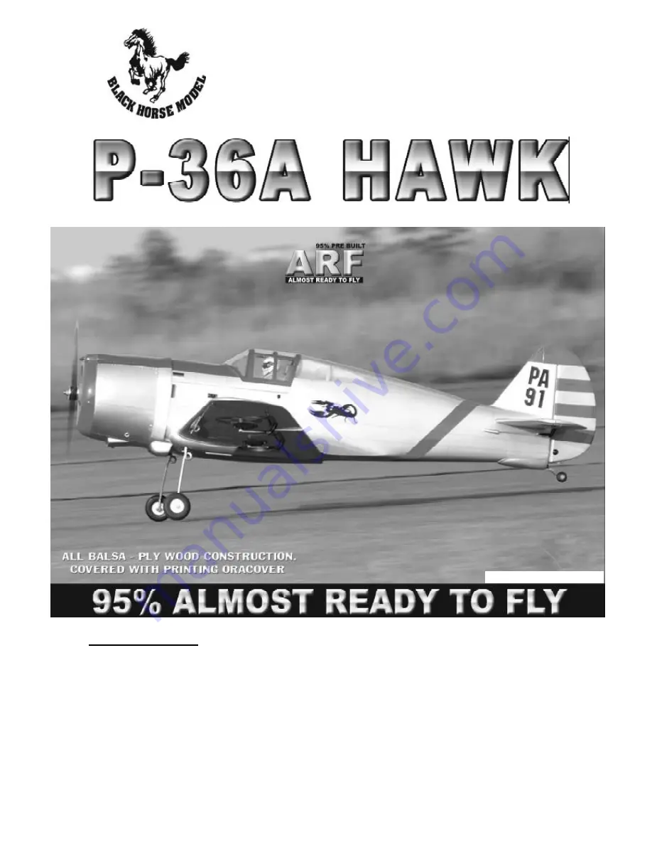 Black Horse Model P-36A Hawk Instruction Manual Download Page 1