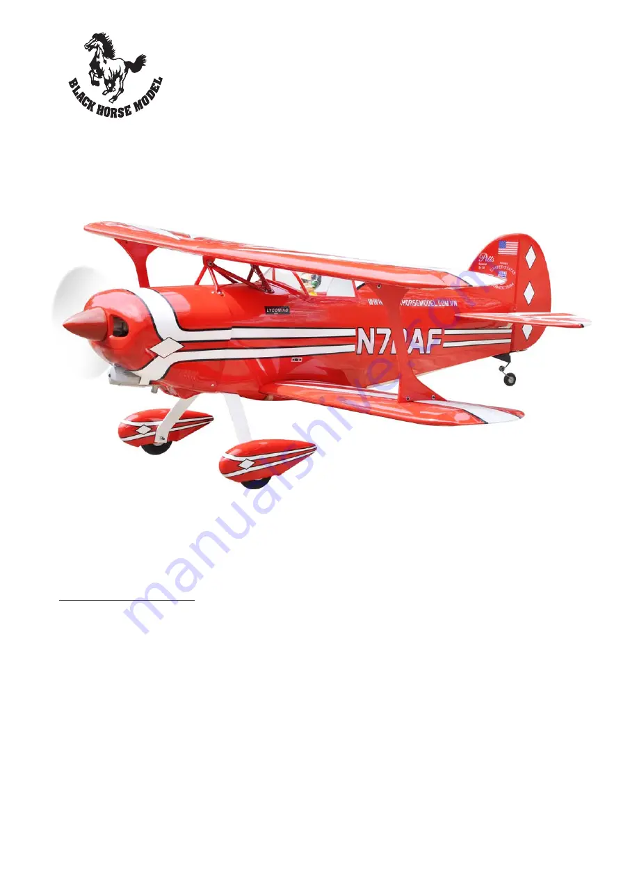 Black Horse Model Pitts BH85-A Instruction Manual Download Page 1