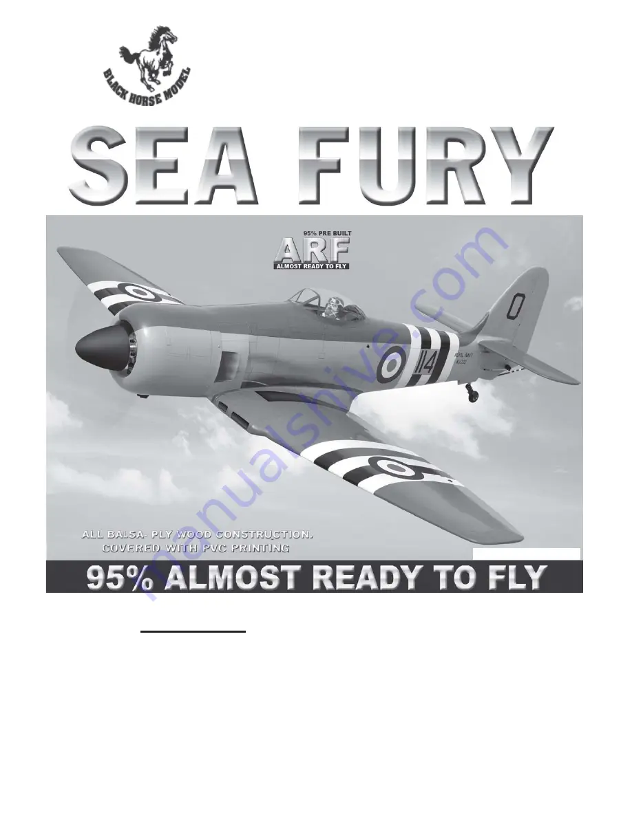 Black Horse Model Sea Fury Instruction Manual Book Download Page 1