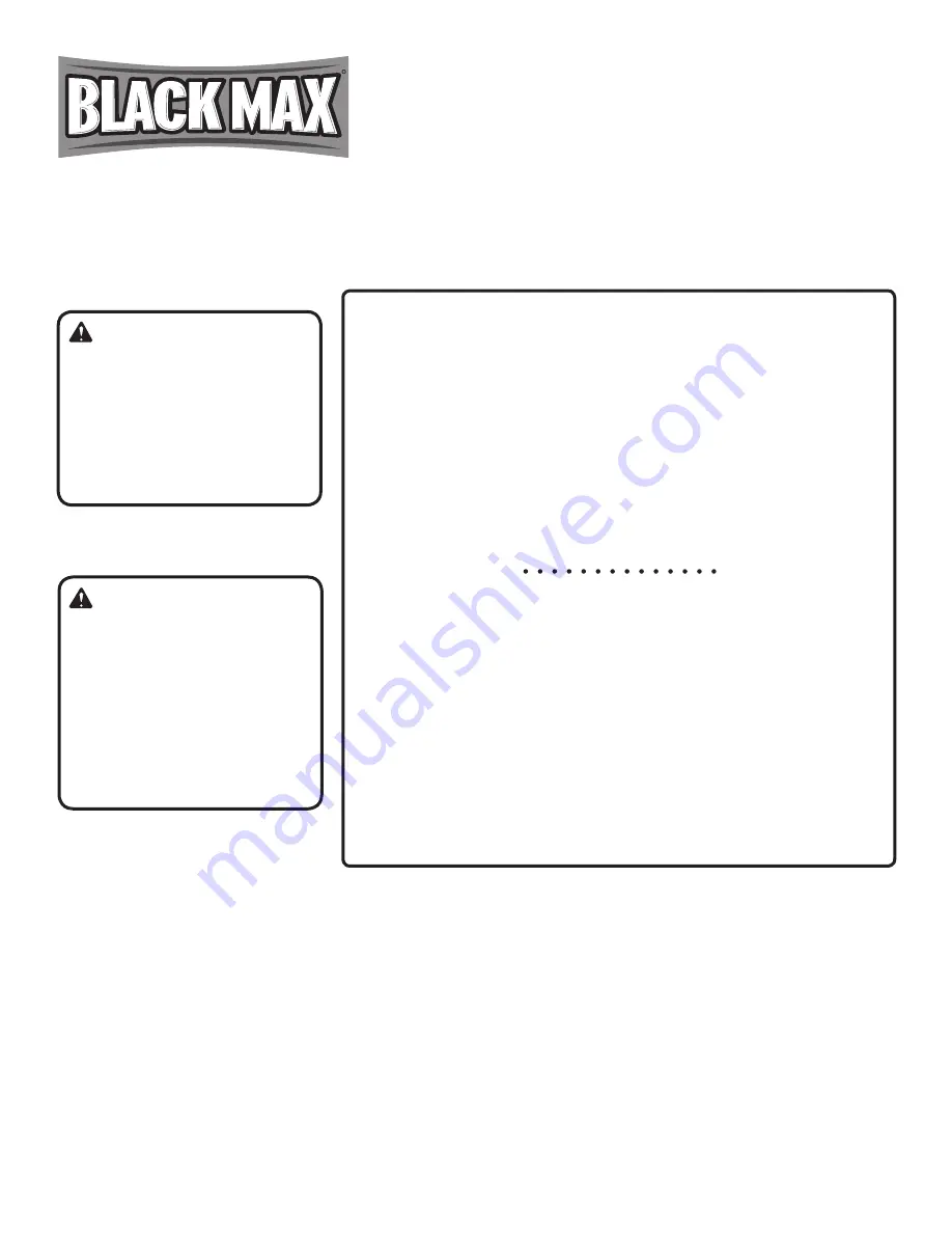 Black Max BM903600 Operator'S Manual Download Page 48