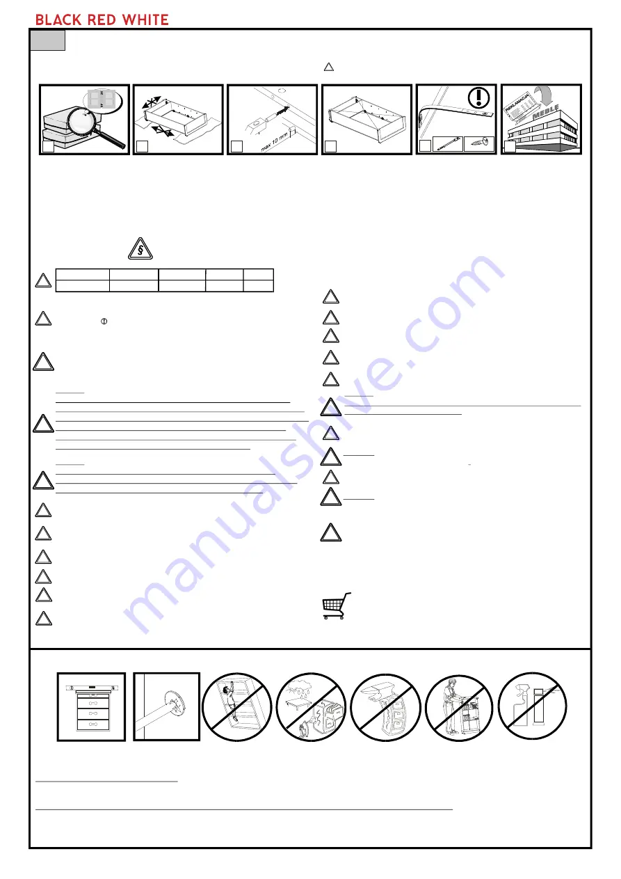 BLACK RED WHITE BROOKLYN B172-KOM4S Assembly Instructions Manual Download Page 2