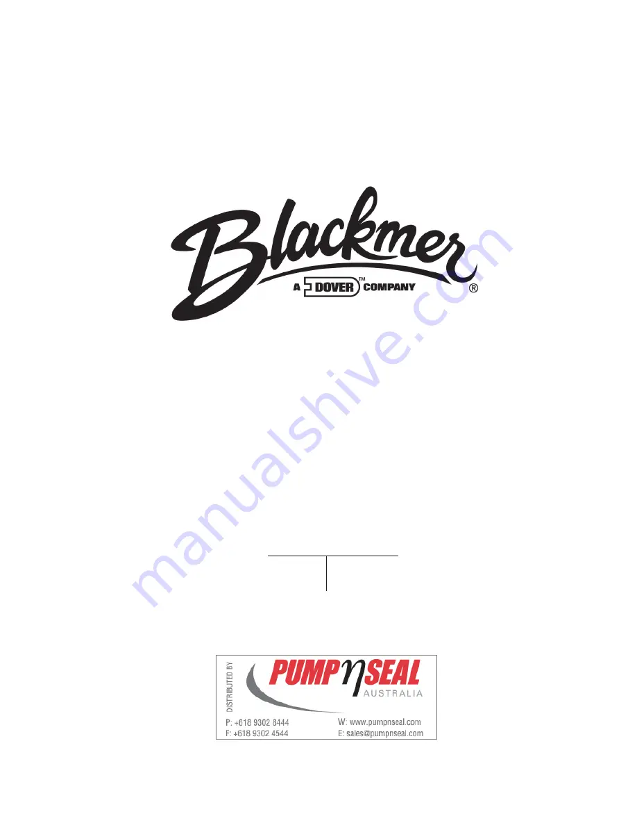 BLACKMER SYSTEM ONE Installation, Operation And Maintenance Instructions Download Page 1