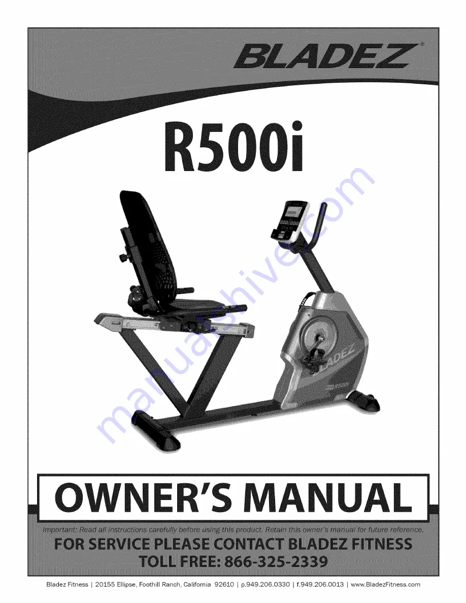 BLADEZ R500I Owner'S Manual Download Page 1