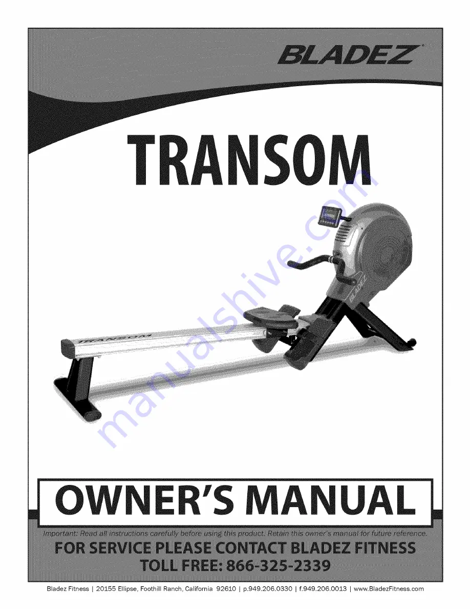 BLADEZ TRANSOM Owner'S Manual Download Page 1