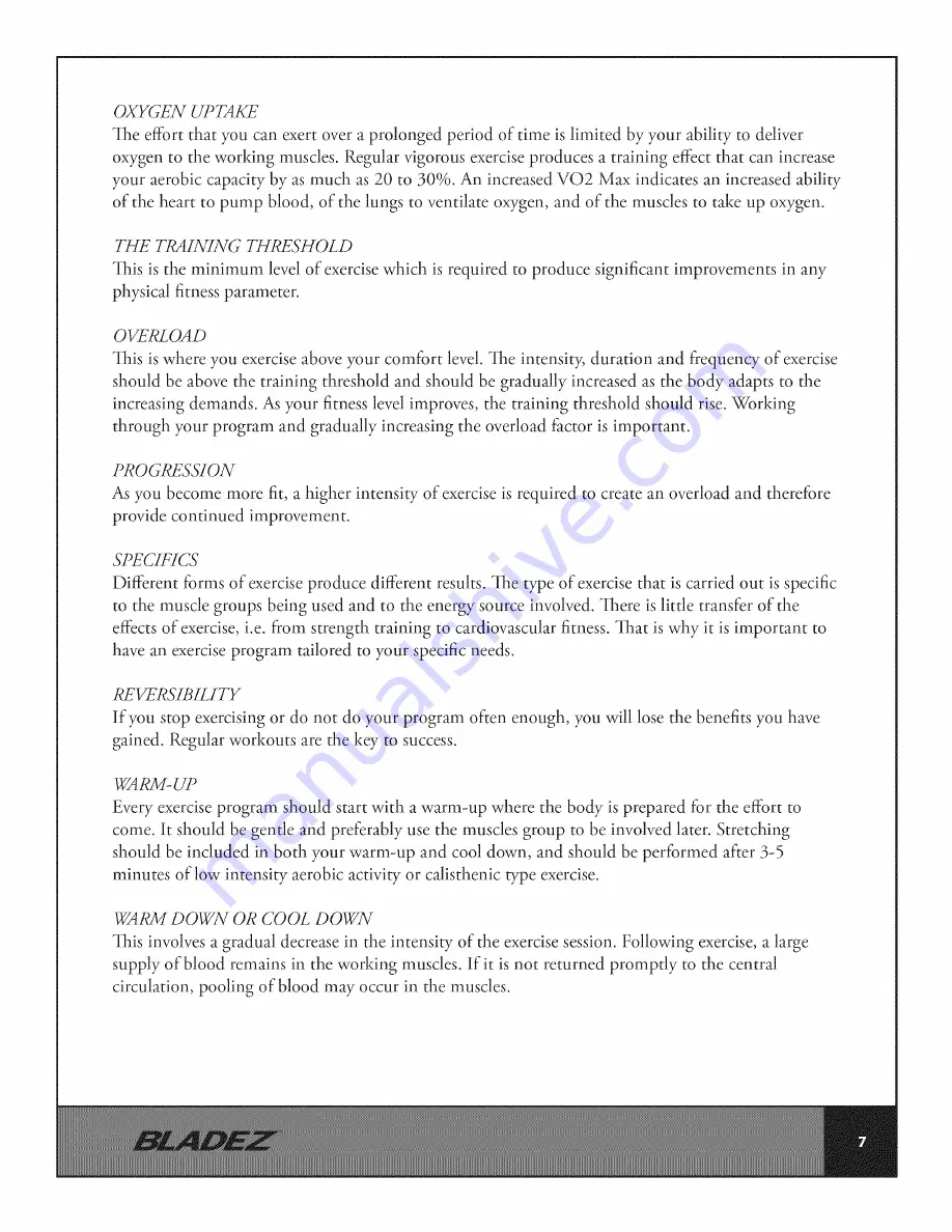 BLADEZ U240 Owner'S Manual Download Page 7