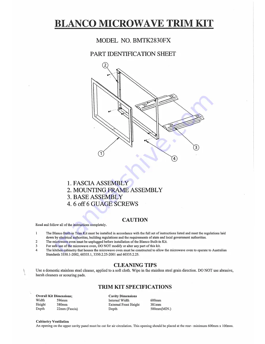 Blanco BMO300X Operation Manual Download Page 11