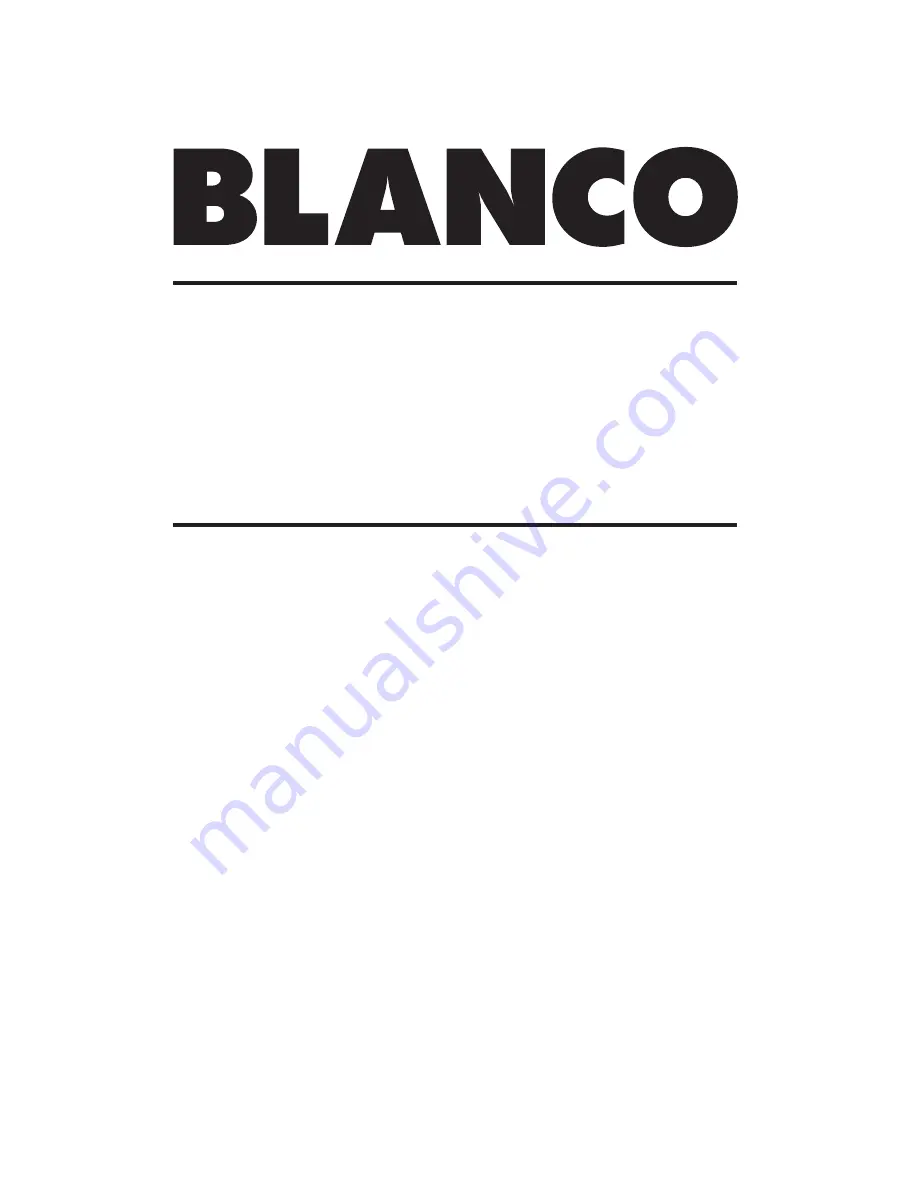 Blanco RUL70X Instructions For The Use And Care Download Page 1