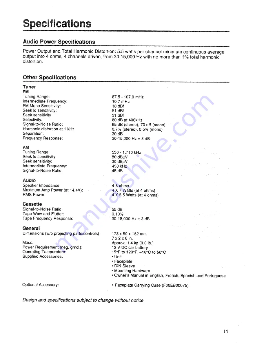 Blaupunkt Acapulco CR35 User Manual Download Page 11