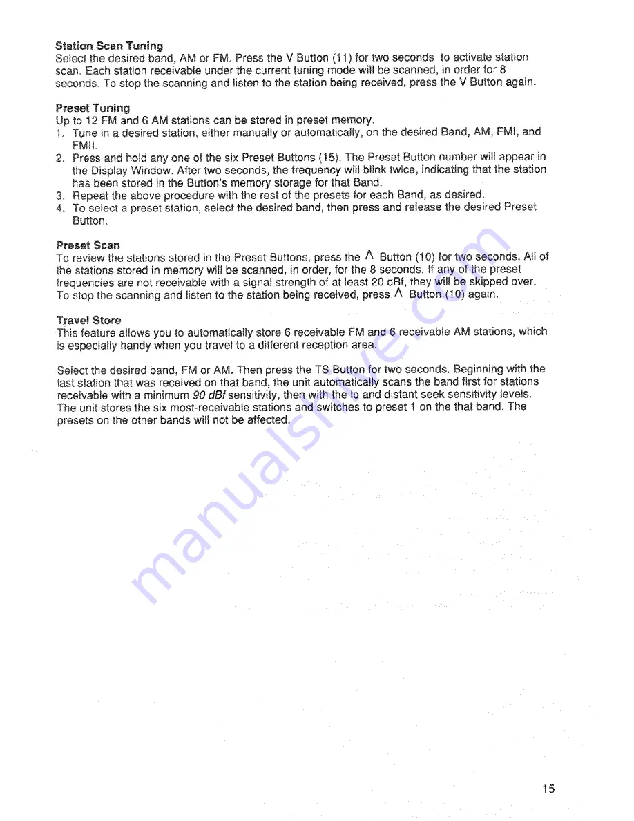 Blaupunkt Acapulco CR35 User Manual Download Page 15