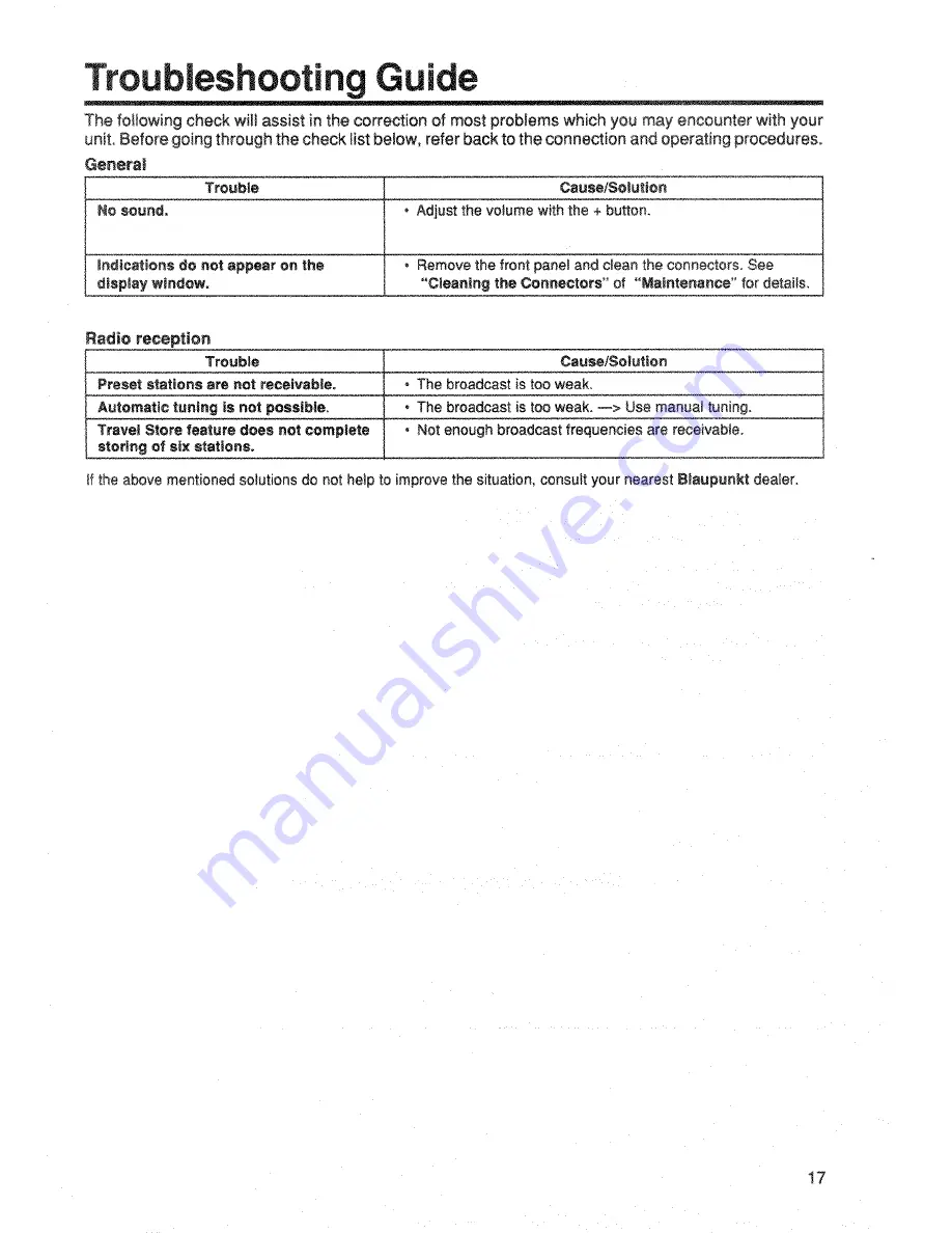 Blaupunkt Acapulco CR35 User Manual Download Page 17