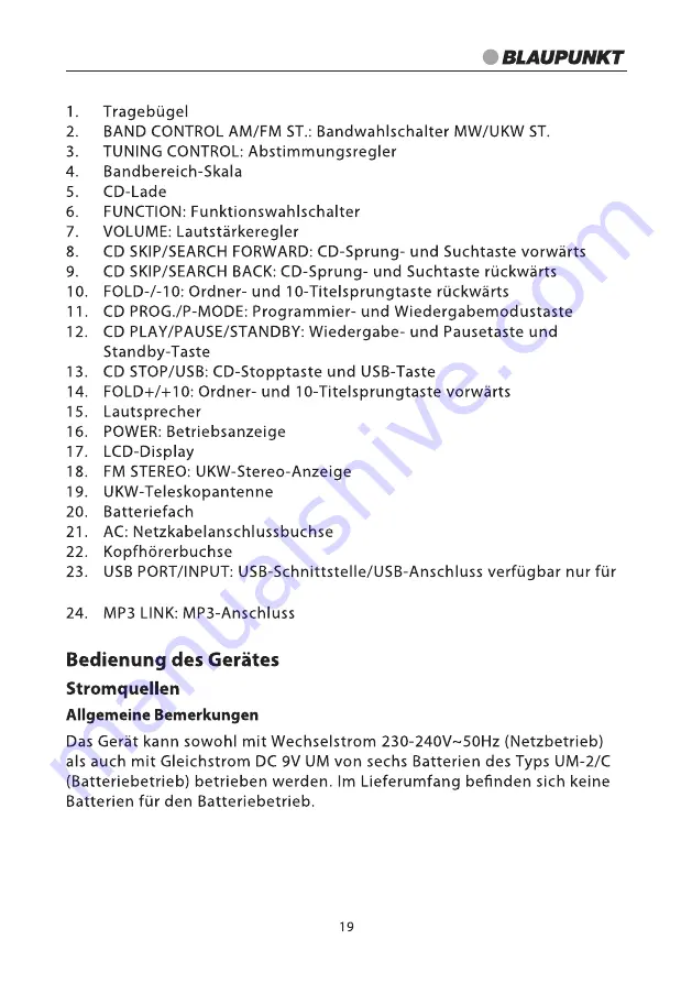 Blaupunkt B 3 Instruction Manual Download Page 19