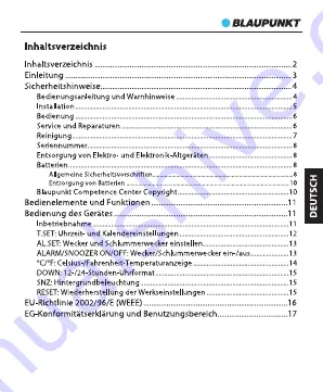 Blaupunkt CL 10 Instruction Manual Download Page 2