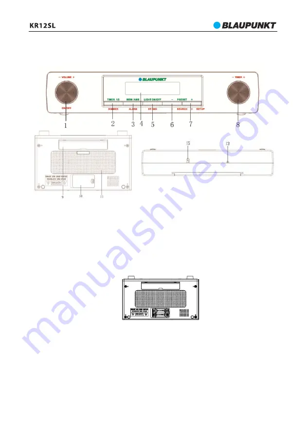 Blaupunkt KR12SL Owner'S Manual Download Page 30