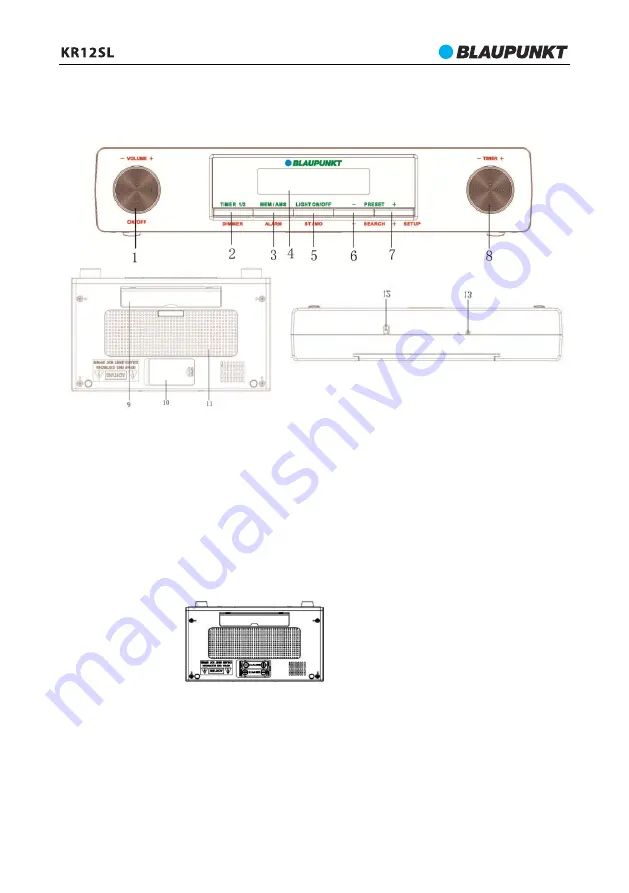 Blaupunkt KR12SL Owner'S Manual Download Page 40