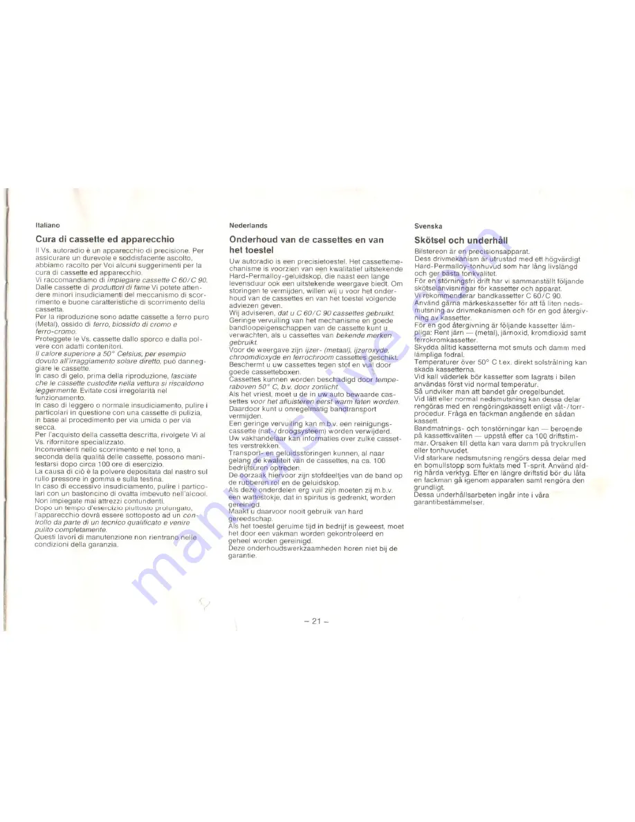 Blaupunkt Monterey SQR23 Operating Instructions Manual Download Page 21