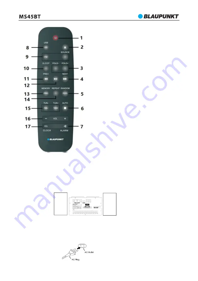 Blaupunkt MS45BT Owner'S Manual Download Page 8