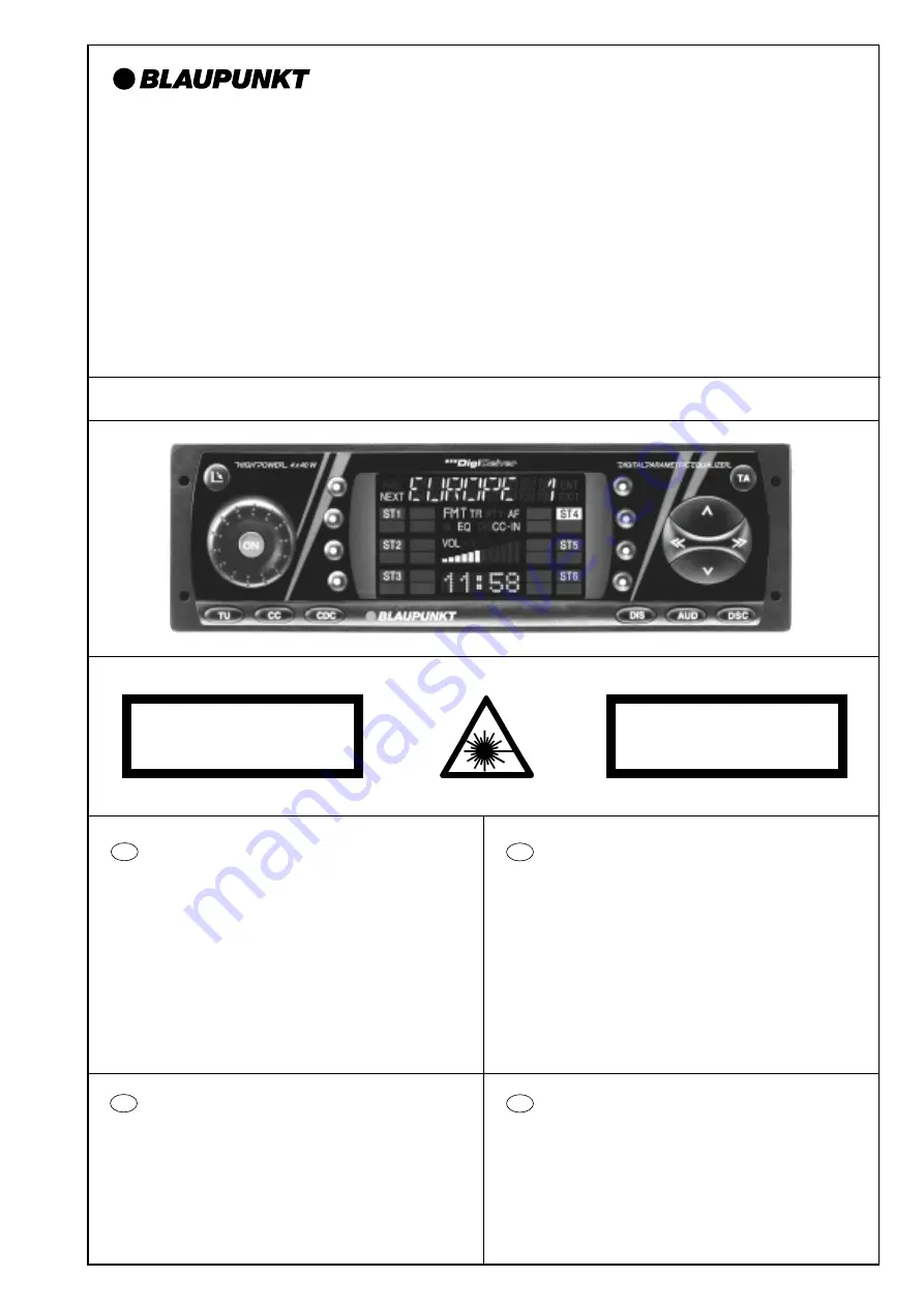 Blaupunkt Munchen RDM 169 US Скачать руководство пользователя страница 1