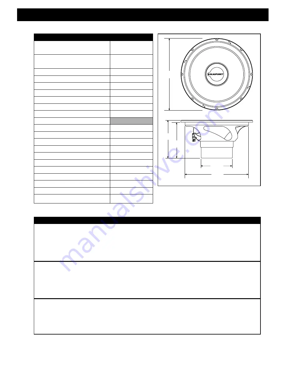 Blaupunkt ProComponent PCw 1000 Owner'S Manual Download Page 12