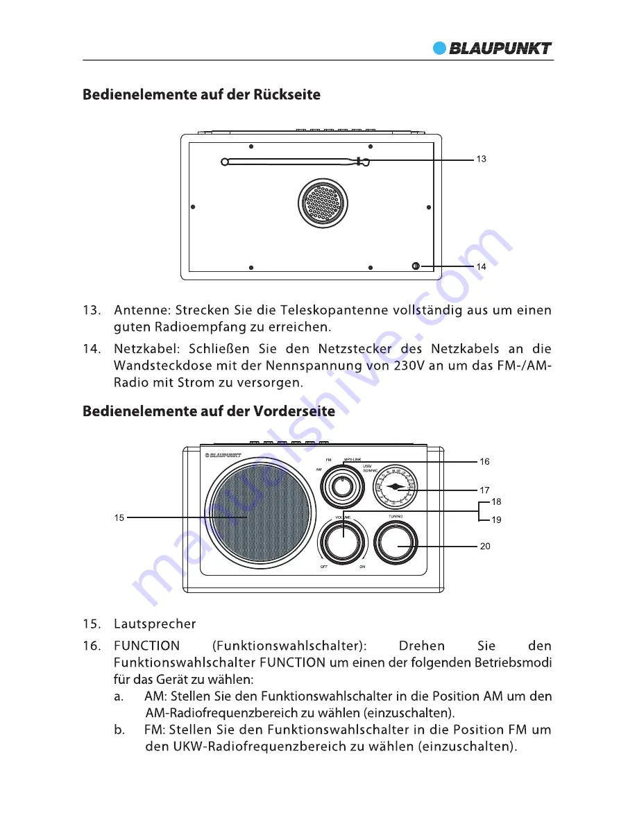 Blaupunkt RX 19e Instruction Manual Download Page 13