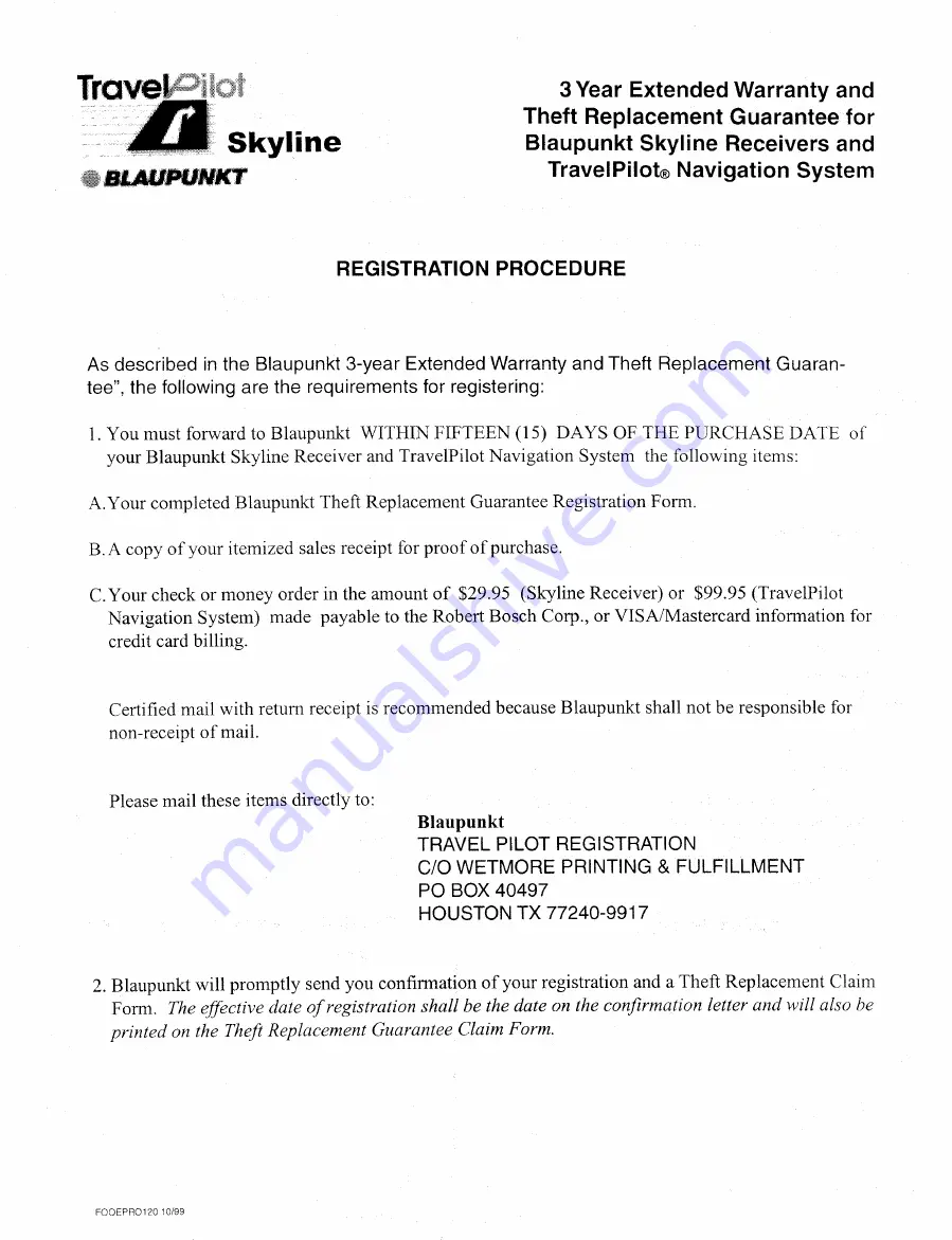 Blaupunkt TravelPilot RNS 150 US Installation Instructions Manual Download Page 90