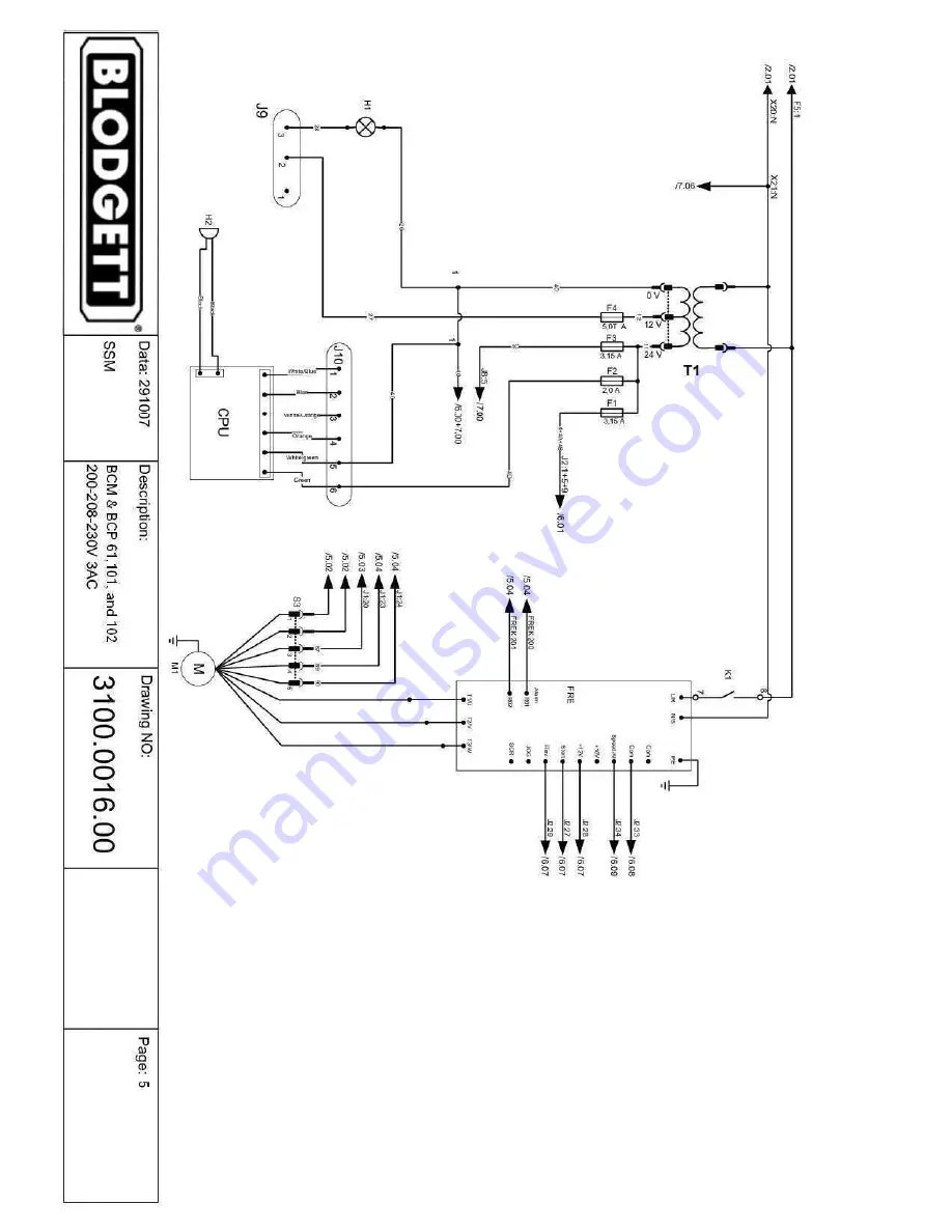 Blodgett Combi Manual Control BCM Service & Installation Manual Download Page 39