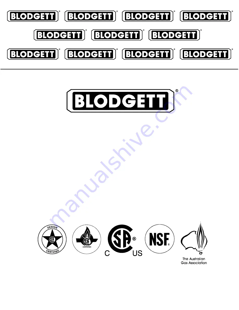 Blodgett MT3855G-G Installation, Operation And Maintenance Manual Download Page 1