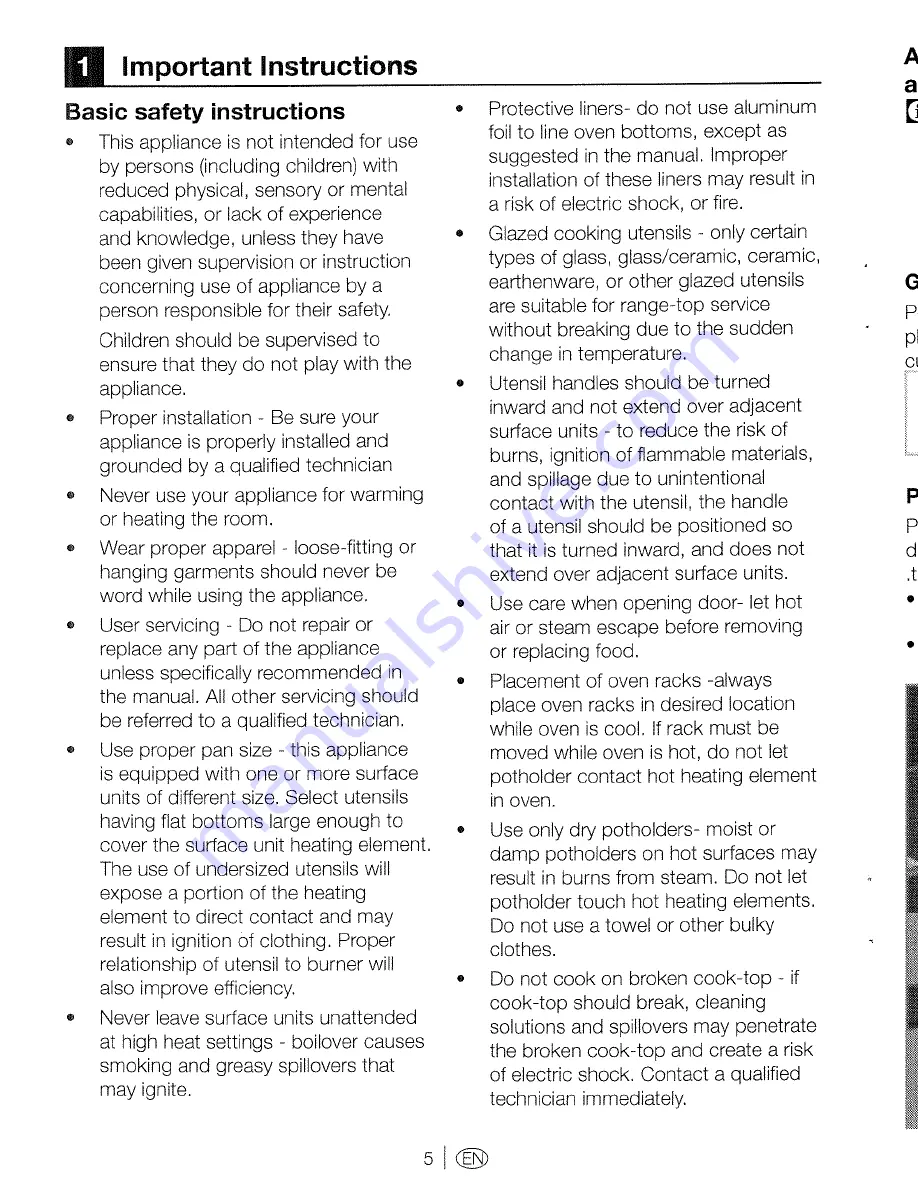 Blomberg BERC 24100 SS User Manual Download Page 5