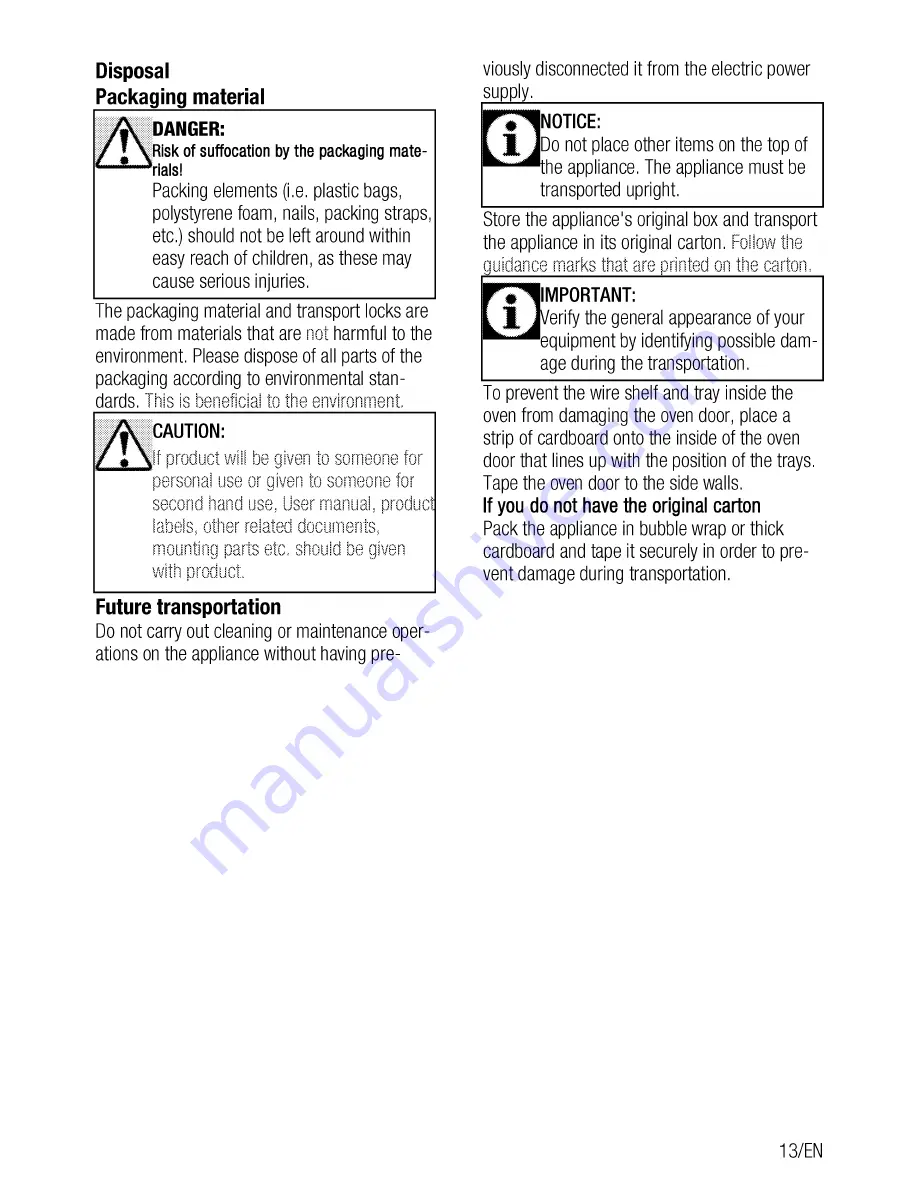 Blomberg BGR30420SS User Manual Download Page 13