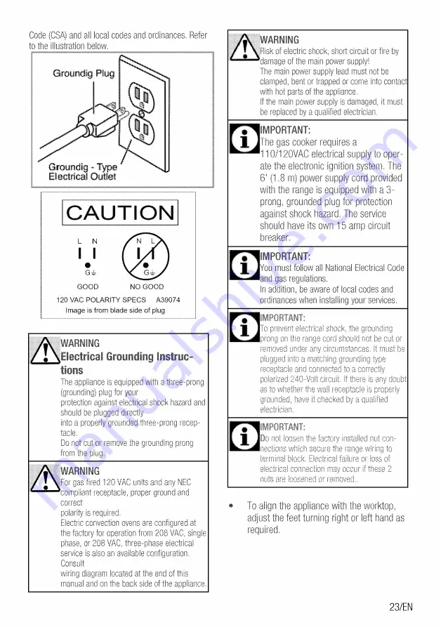 Blomberg BGRP34520CSS User Manual Download Page 23