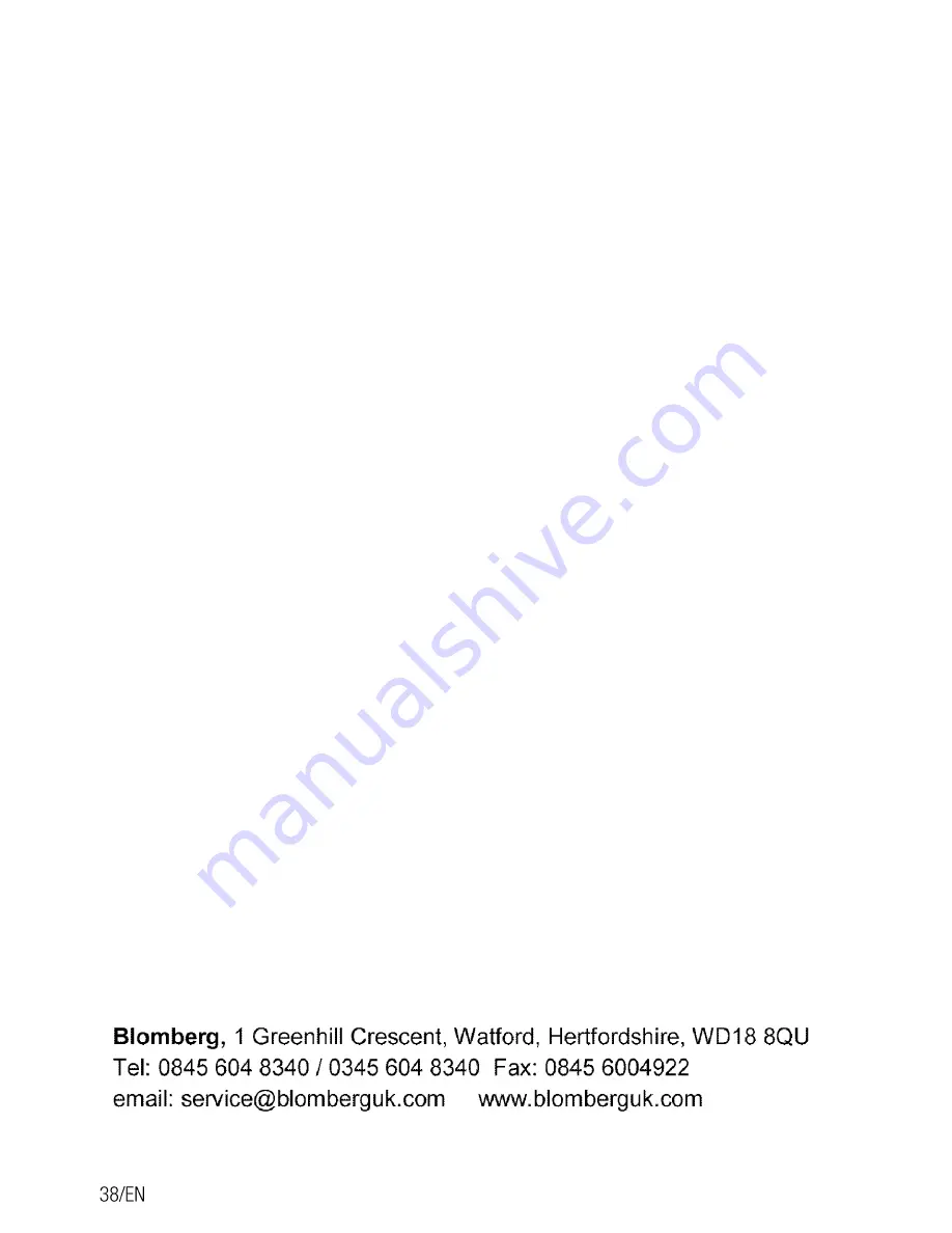 Blomberg GGN60Z User Manual Download Page 38