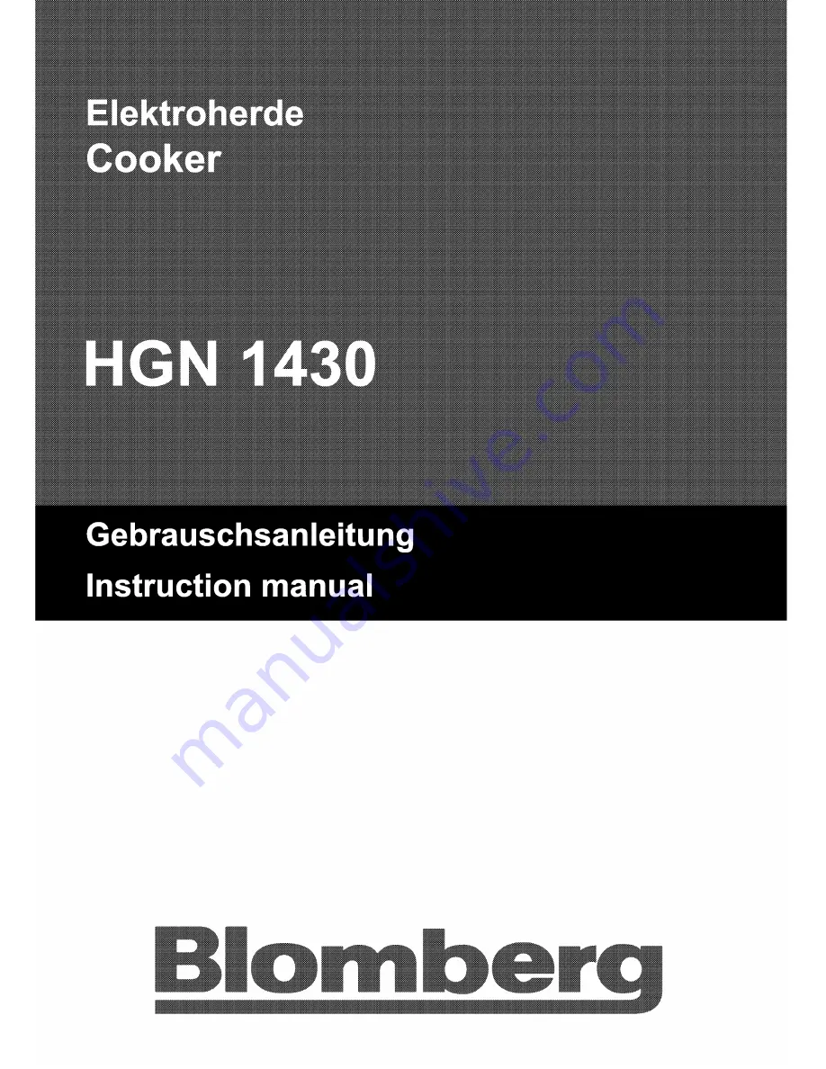 Blomberg HGN 1430 Скачать руководство пользователя страница 1