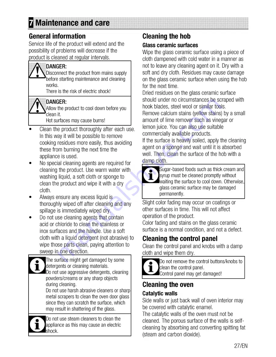 Blomberg HKN60W User Manual Download Page 27