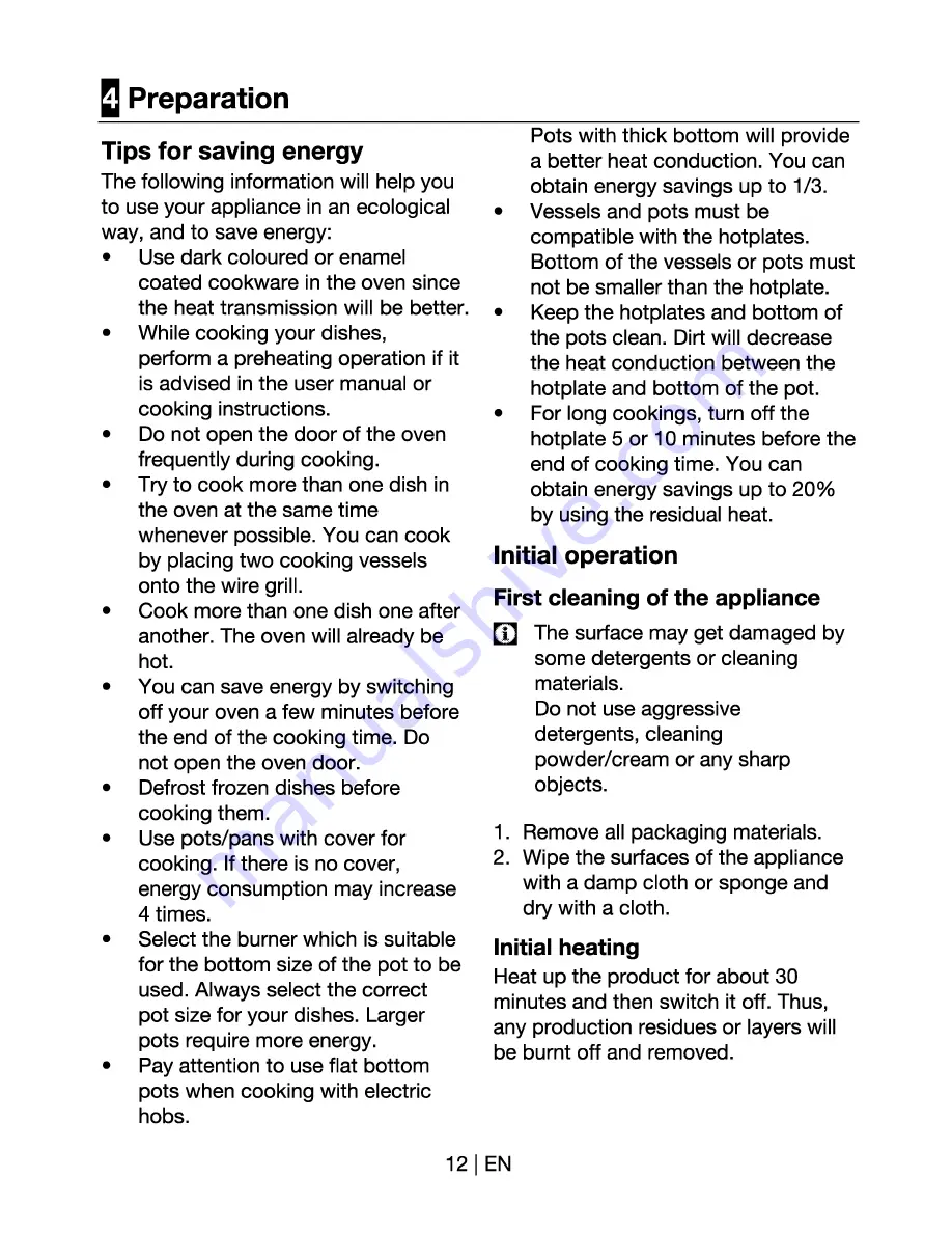 Blomberg HMN 9130 Owner'S Manual Download Page 12