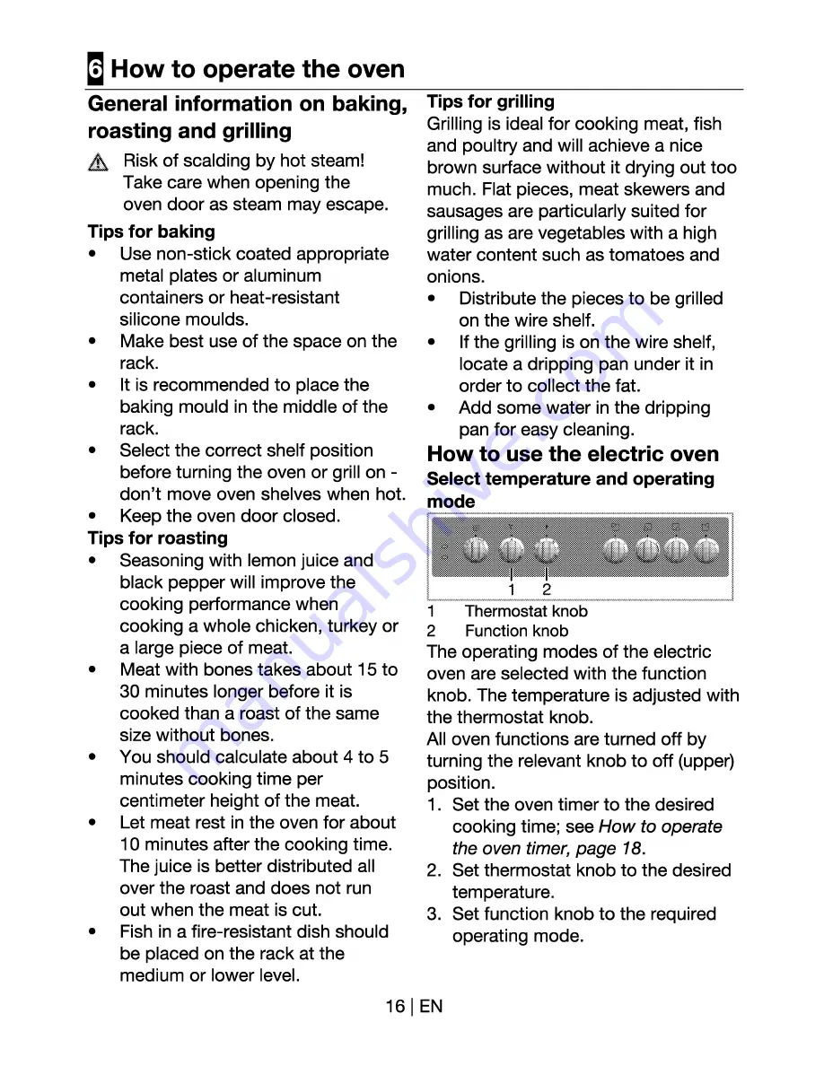 Blomberg HMN 9130 Owner'S Manual Download Page 16