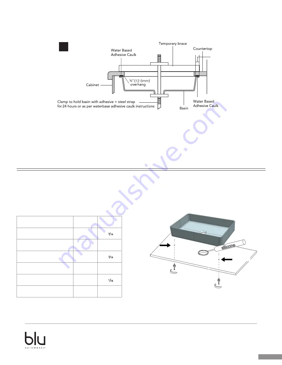 Blu Bathworks Blu stone SA0107N37 Installation Manual Download Page 5