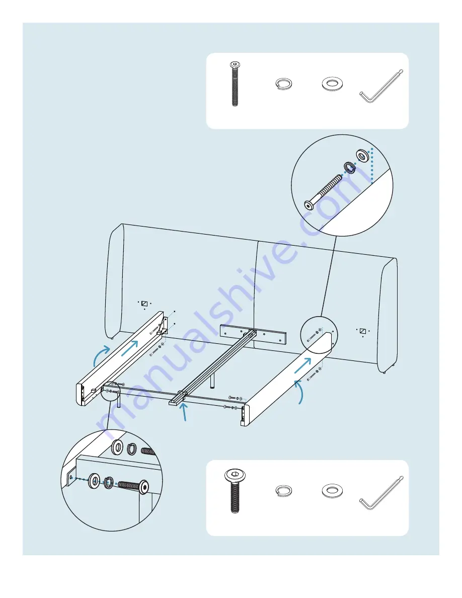 BluDot Hunker Bed HU1-KINGBD-BC Assembly Notes Download Page 7