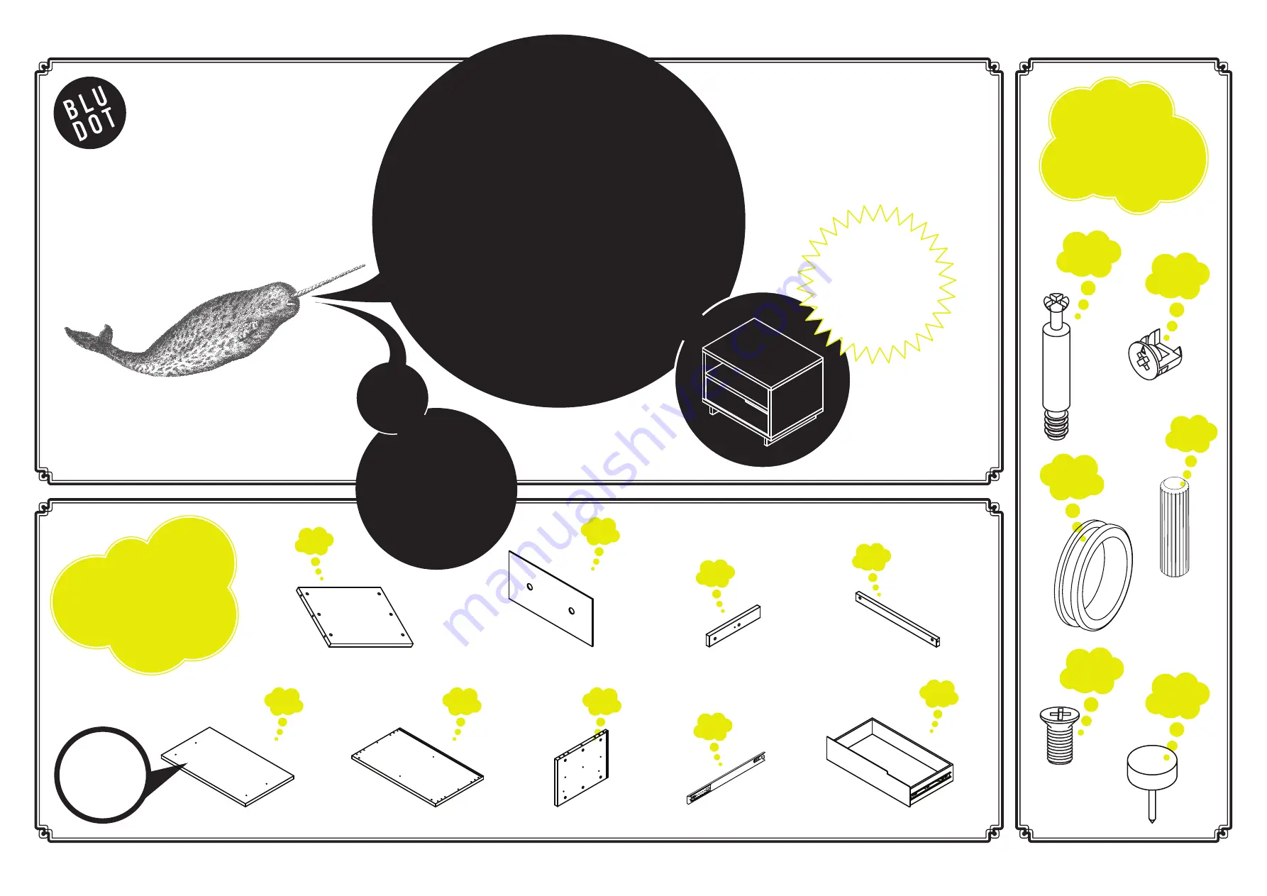 BluDot Modu-licious Bedside Table Assembly Instructions Manual Download Page 1