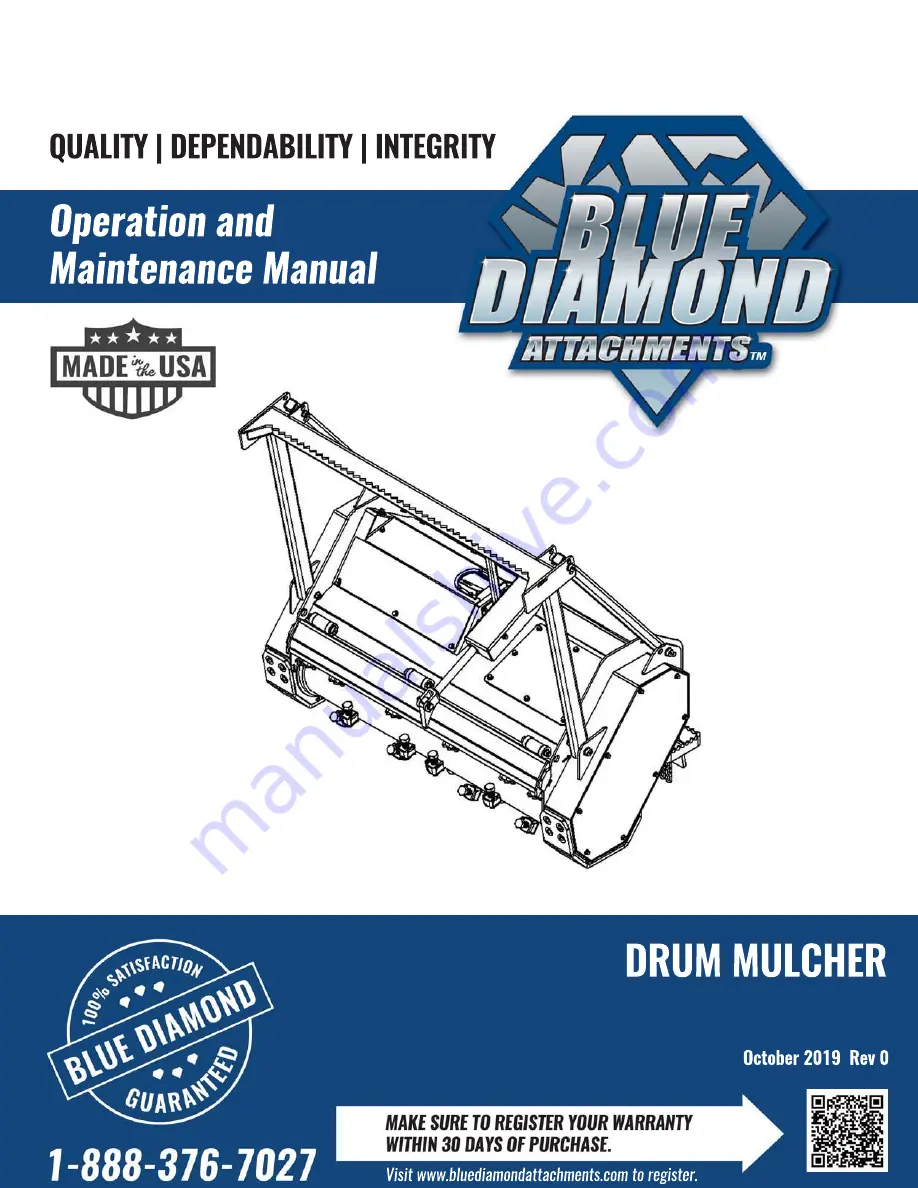 Blue Diamond Drum Mulcher Operation And Maintenance Manual Download Page 1