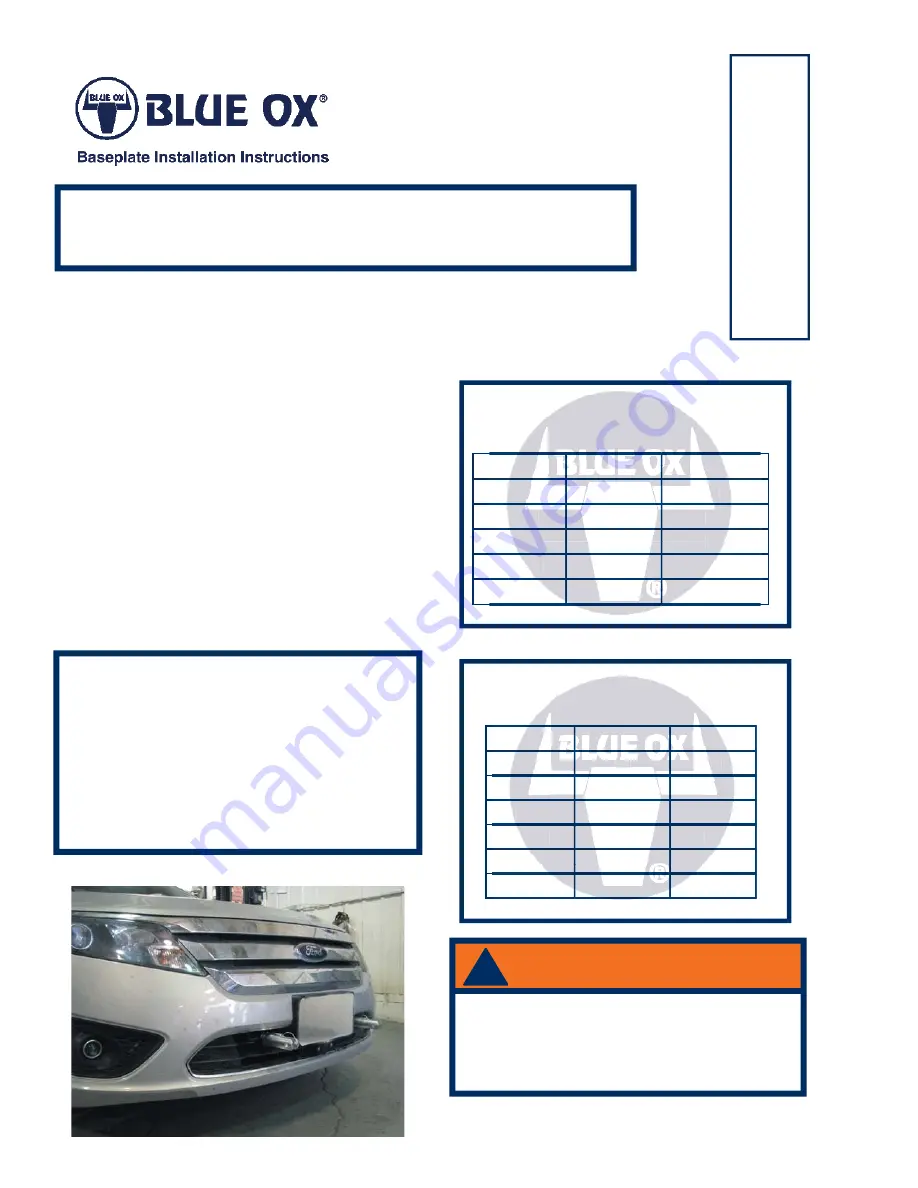 Blue Ox BX2610 Скачать руководство пользователя страница 1