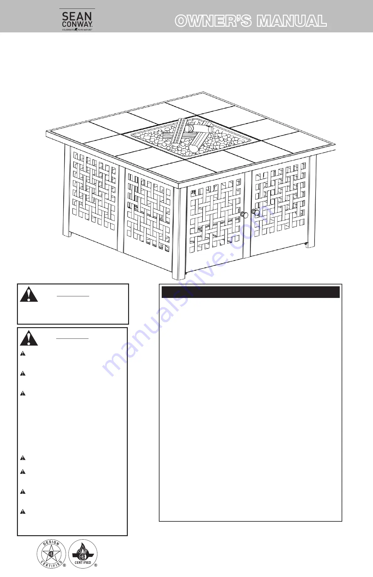 Blue Rhino Sean Conway GAD730T Скачать руководство пользователя страница 1