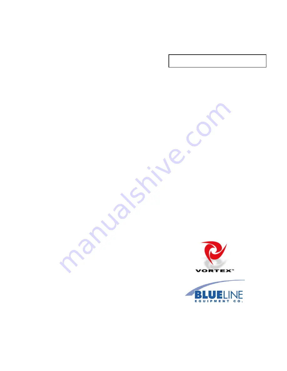 BlueLine VORTEX 7000HHP Manual Download Page 1