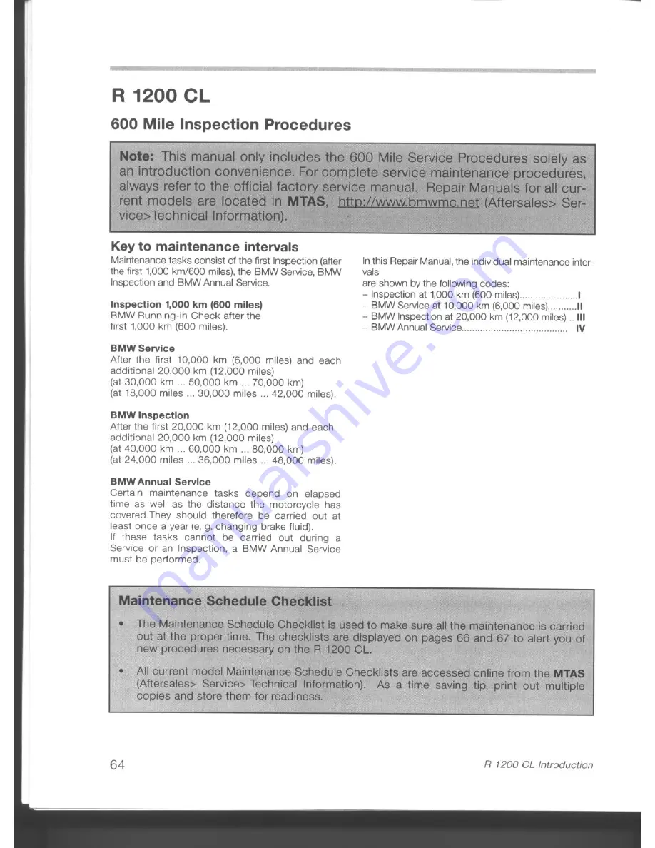 BMW R 1200 CL Service Manual Download Page 66