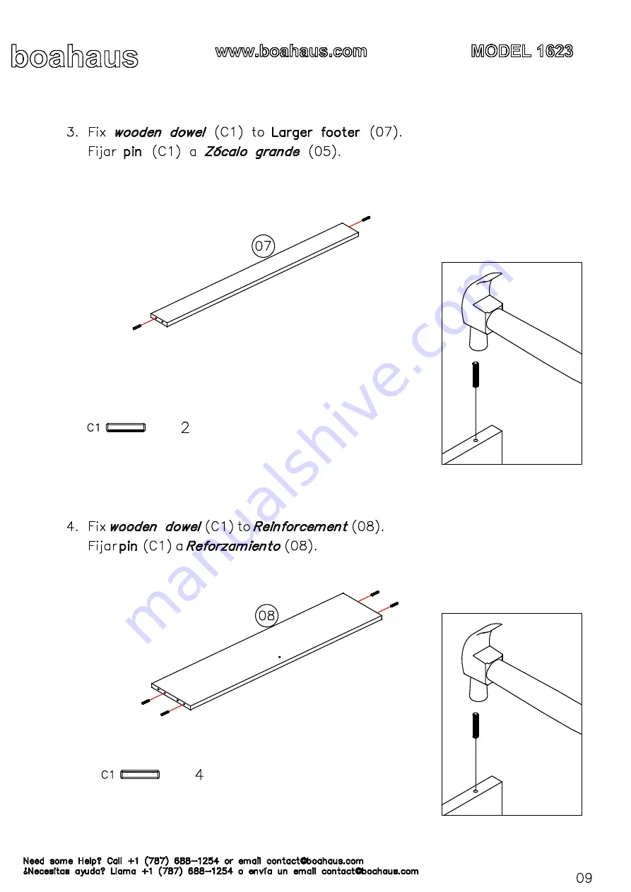 Boahaus 1623 Assembly Instructions Manual Download Page 9