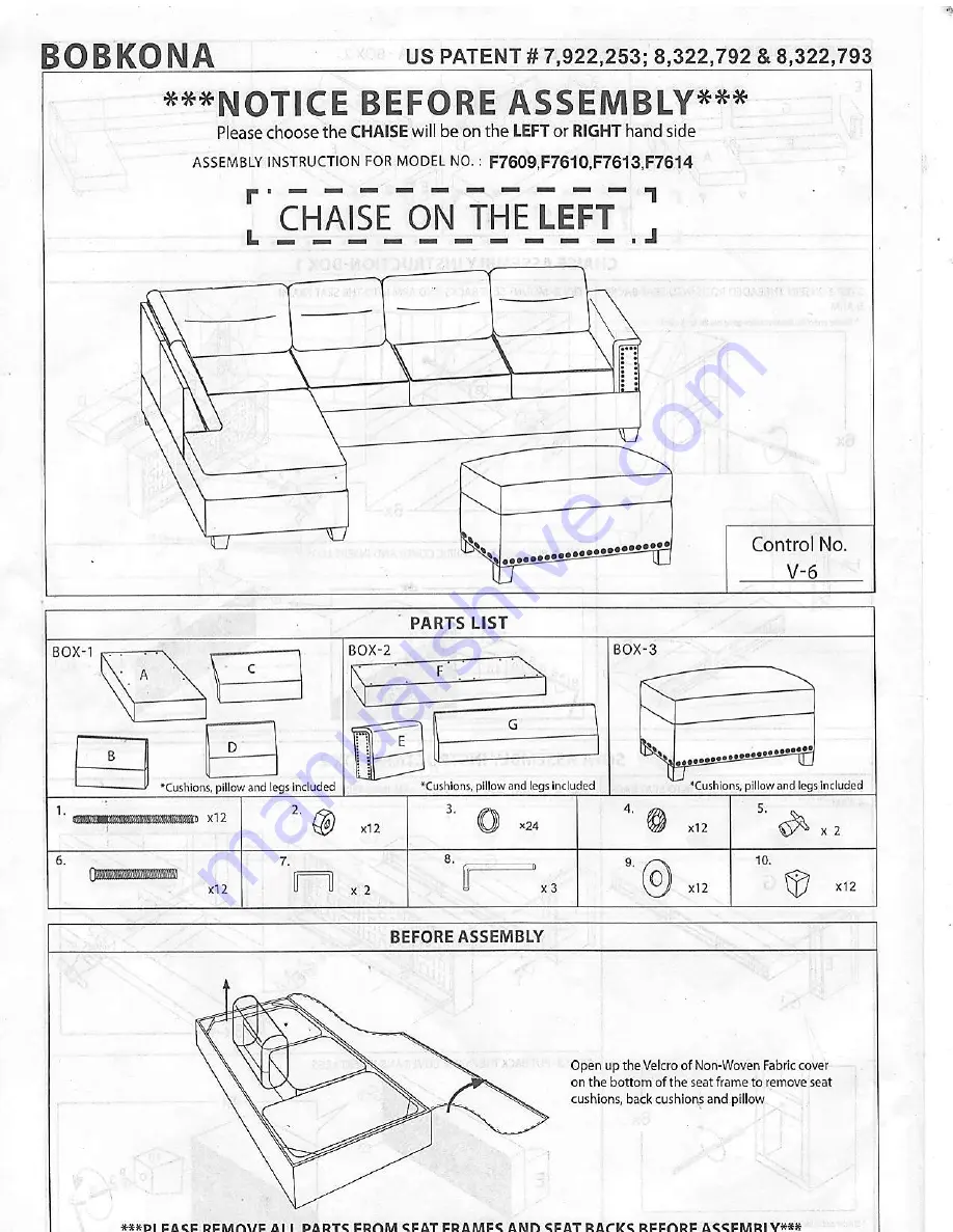 BOBKONA F7609 Assembly Lnstructions Download Page 3