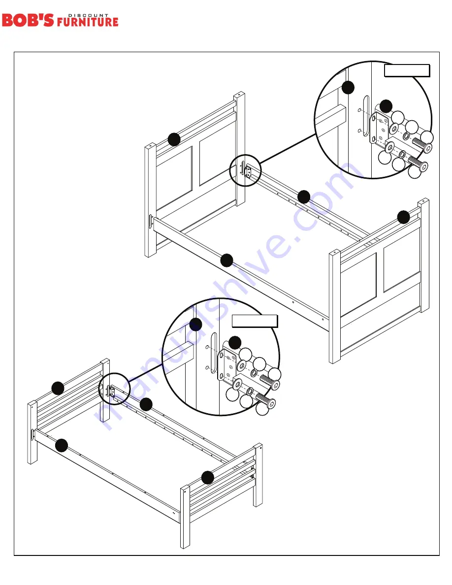 Bob's Discount Furniture CHADWICK TWIN-TWIN BUNK BED 20040427 Assembly Instructions Manual Download Page 2