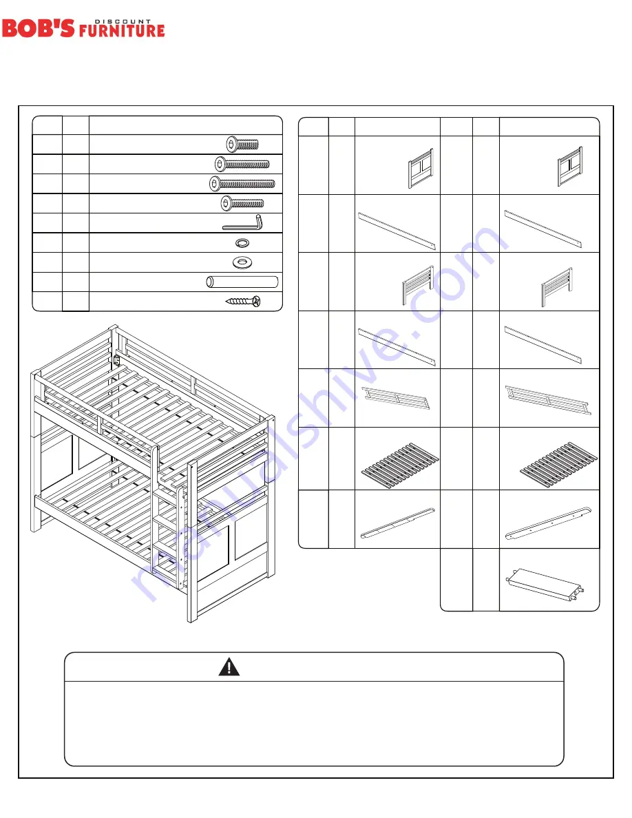 Bob's Discount Furniture CHADWICK TWIN-TWIN BUNK BED 20040427 Assembly Instructions Manual Download Page 7