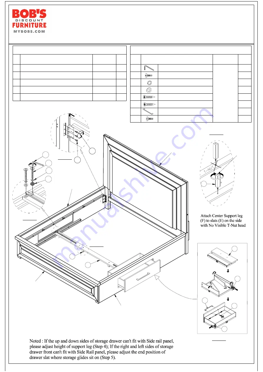 Bob's Discount Furniture COSMOPOLITAN QUEEN BED 20065812 Скачать руководство пользователя страница 2